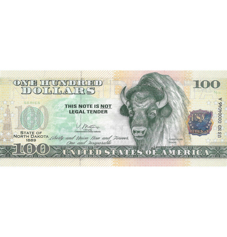 United States of America 100 Dollars State North Dakota